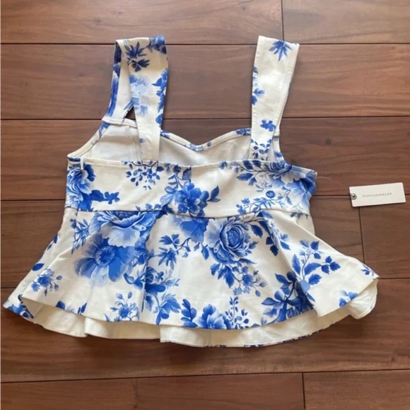 Maeve Square-Neck Peplum Tank Top Size S - Picture 6 of 7